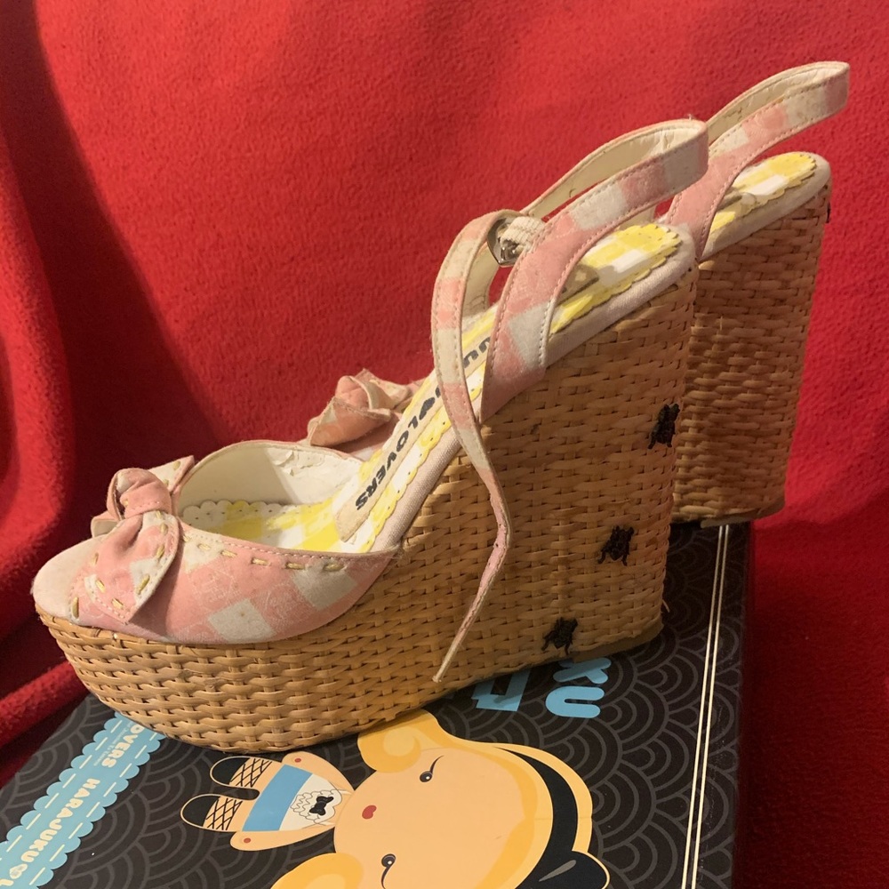 Harajuku Lovers Lux Gingham Ants Wedge